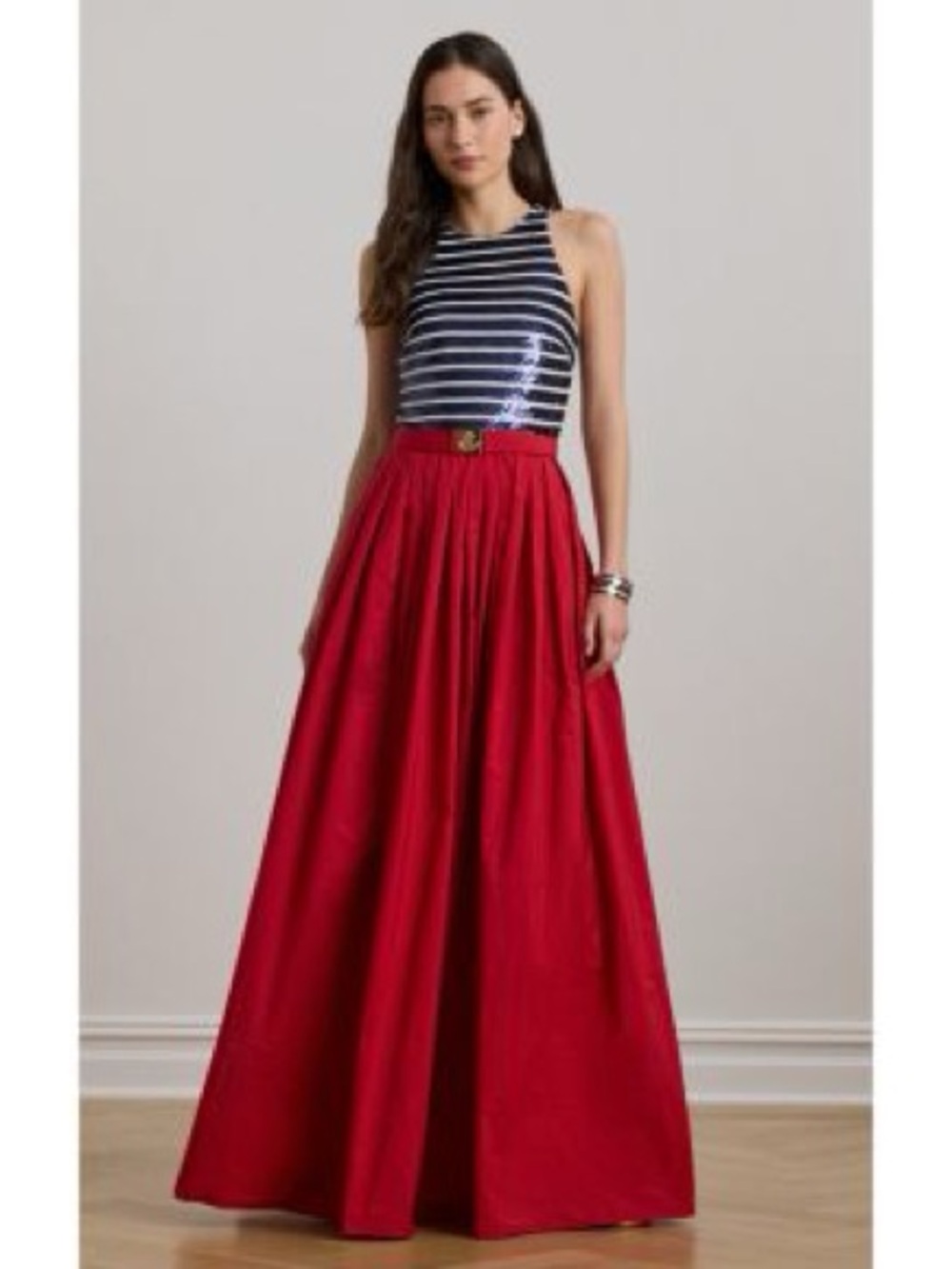 Lauren Ralph Lauren Belted Sequined Tulle & Taffeta Gown